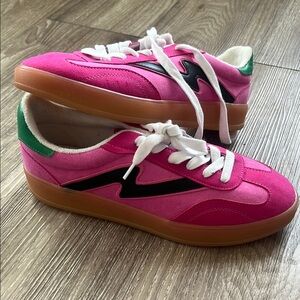 Pink and Green Women's Sneakers